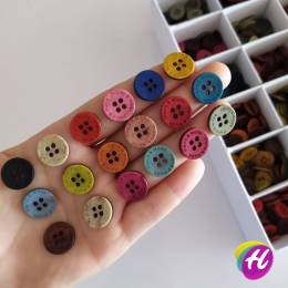 Bir Adet Renkli Polyester Handmade Düğme *Renk Seçenekli