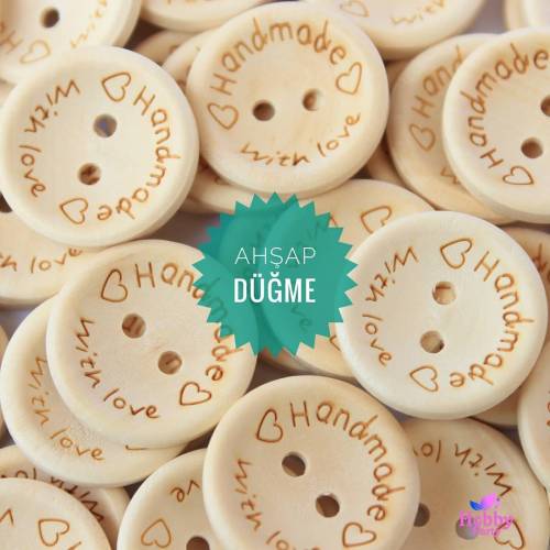 Bir Adet Handmade Ahşap Düğme *Ebat Seçenekli - 2