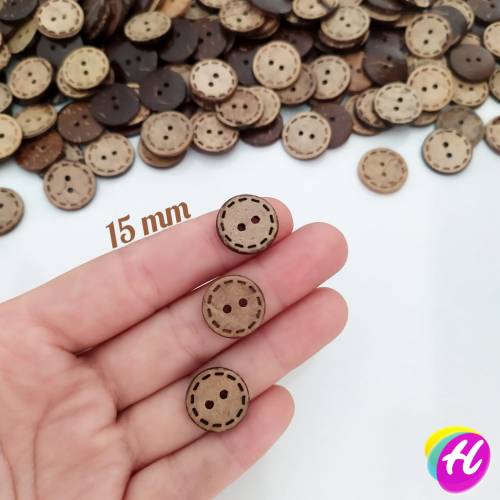 Bir Adet Kokonat Coconut Düğme *Ebat Seçenekli - 1