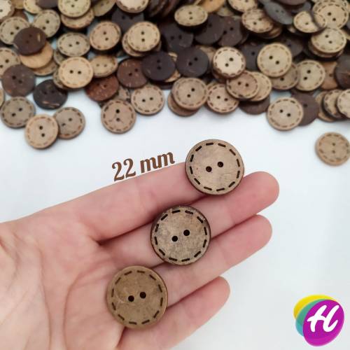 Bir Adet Kokonat Coconut Düğme *Ebat Seçenekli - 3