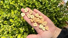 15 MM AHŞAP KALP DÜĞME 
