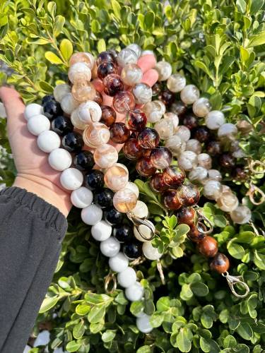 40 CM PARLAK KEMİK GÖRÜNÜMLÜ İNCİ ÇANTA SAPI-ADET - 1
