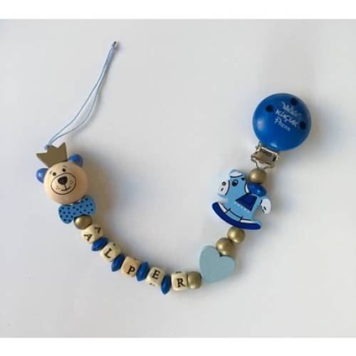 Ahşap Boncuk Harf 10 MM Emzik Zinciri İçin - 3