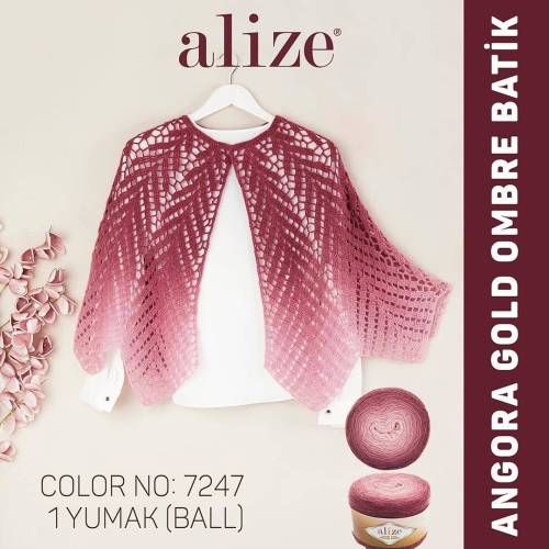 Alize Angora Gold Omre Batik 150 Gr Yelek Şal Örgü İpi (12 Renk) - 7