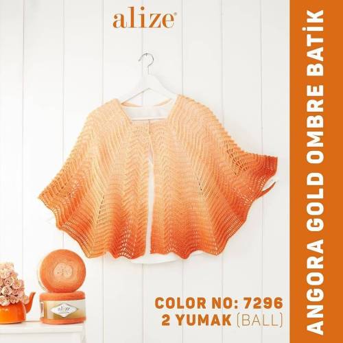 Alize Angora Gold Omre Batik 150 Gr Yelek Şal Örgü İpi (12 Renk) - 9