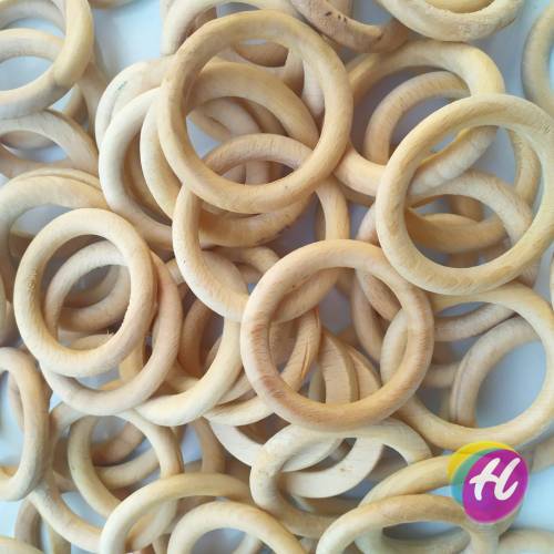 Bir Adet 2. Kalite 70 mm Ahşap Halka (Üzeri Örülerek Kullanmaya Uygundur) - 0