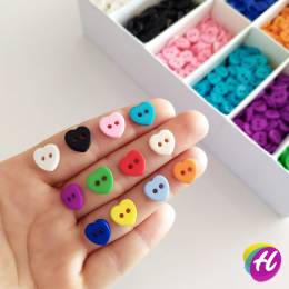 Bir Adet Kalp Figürlü Yeni Amigurumi Düğmesi *Renk Seçenekli 