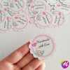 Bir Adet Kalp Balonlu Fil Etiket - 5 cm Papatya Kesim Yapışkansız Etiket - Thumbnail (1)