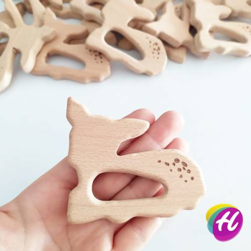 Ceylan Figürlü Ahşap Diş Kaşıma Halkası - 0