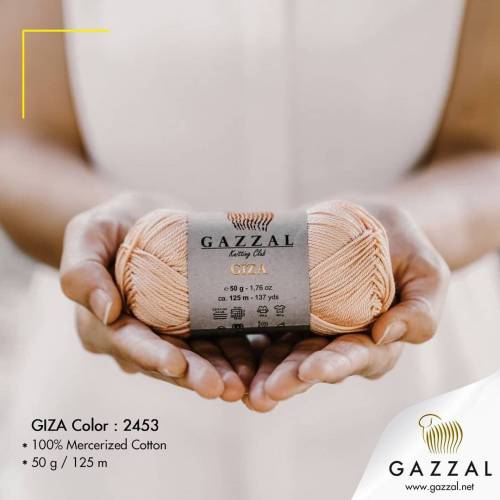 Gazzal Giza 50 gr Merserize Cotton El Örgü İpi - 58
