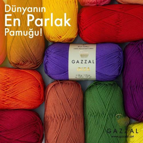 Gazzal Giza 50 gr Merserize Cotton El Örgü İpi - 59