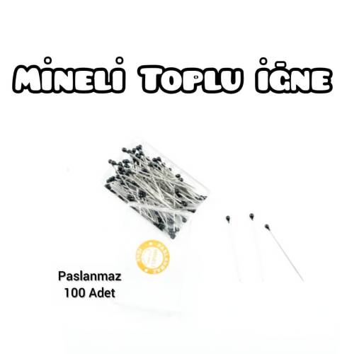 Mineli Toplu İğne Siyah Başlı - 0