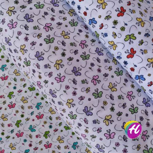Minik Kelebek Desenli Poplin Kumaş TEK EN 50x80 cm *Renk Seçenekli - 0