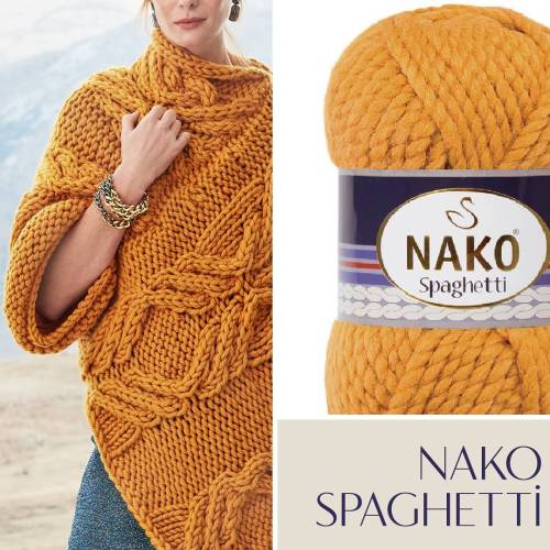 Nako Spaghetti 100 gr 60 m Kalın Örgü İpi *Renk Seçenekli - 0