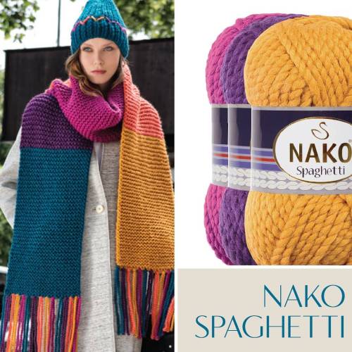 Nako Spaghetti 100 gr 60 m Kalın Örgü İpi *Renk Seçenekli - 4