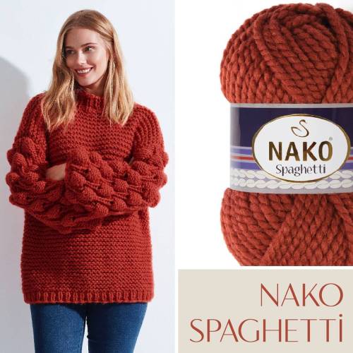 Nako Spaghetti 100 gr 60 m Kalın Örgü İpi *Renk Seçenekli - 3