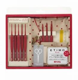 Tulip Etimo Red Crochet Hook with Cushion Grip Set