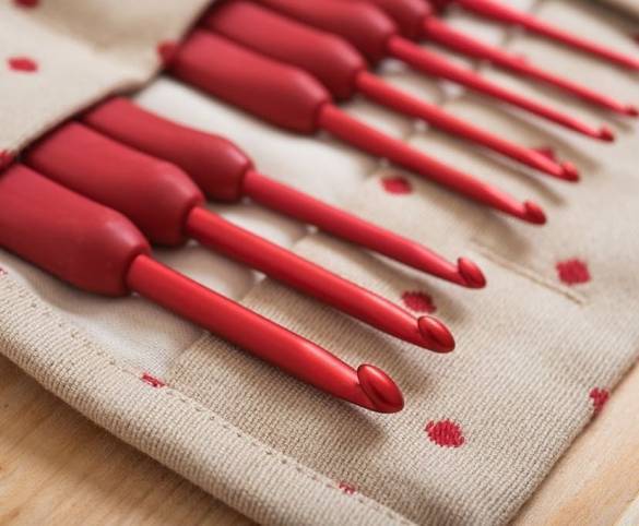 Tulip Etimo Red Crochet Hook with Cushion Grip Set - 5