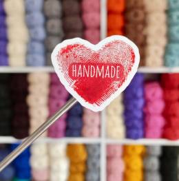 YAPIŞKANLI PARMAK İZİ KALP HANDMADE ETİKET 
